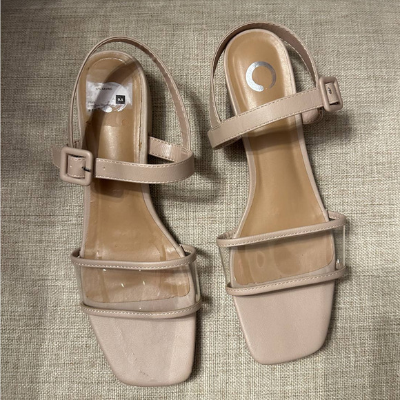 Journee Collection Women's Dorothy Pump Sling Back Sandal Beige Size 11 - Picture 5 of 12